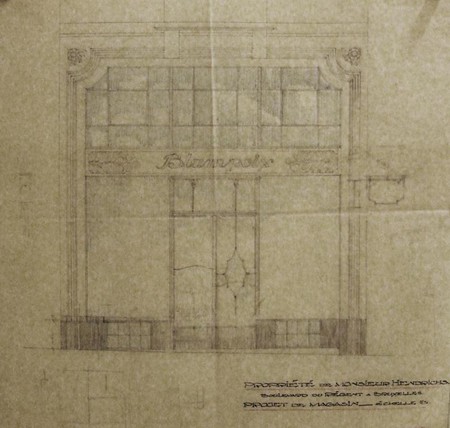 Blampoix, Boulevard du Régent 9, Bruxelles, projet de vitrine (© Fondation CIVA Stichting/AAM, Brussels /Paul Hamesse)