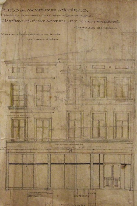 Michiels, Rue Haute 195-199, Bruxelles, projet de transformation, élévation de la façade (© Fondation CIVA Stichting/AAM, Brussels /Paul Hamesse)