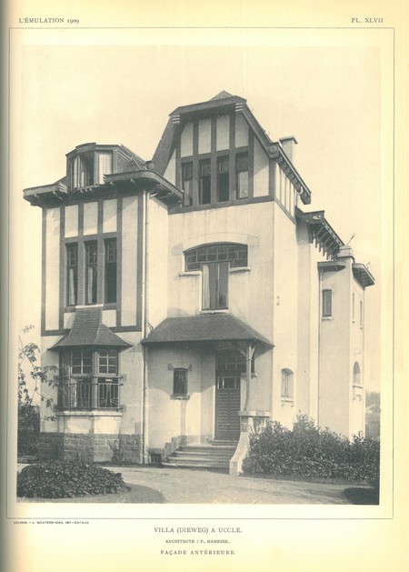 Dieweg 71, Uccle, façade avant (© L'Emulation 1909, planche XLVIII)