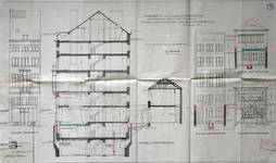 Blampoix, Boulevard du Régent 9, Bruxelles, projet de transformation, élévations des façades et coupe, AVB/TP 32001 (1924)