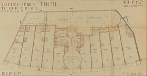 Rue Ravenstein 26-46, Bruxelles, Assurances Trieste, plan du rez-de-chaussée, 1934 (© Fondation CIVA Stichting/AAM, Brussels)