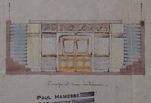 Lavatory souterrain, place Fontainas, Bruxelles, avant-projet, coupe et vue intérieure, AVB/TP 6 (1907) 