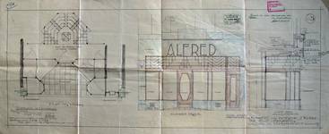 Alfred, Rue Neuve 39, Bruxelles, plan, élévation et coupe de la devanture, AVB/TP 35469 (1928)