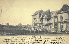 Koning Albertplein 3, La Panne, vue sur l'enfilade de maison côté sud-ouest de l'ancien square Bonzel. La Villa 'Linette' est la deuxième maison de gauche (© Collection cartes postales, Yves Dumont - ARCHYVES)