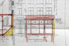 Michiels, Rue Haute 195-199, Bruxelles, projet de transformation du 195, élévation de la façade, AVB/TP 34143 (1927)