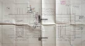 Etam, Rue des Fripiers 1, Bruxelles, projet de transformation, entrées du magasin et coupe, AVB TP 34 854 (1929)