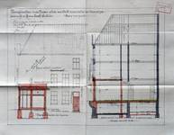 Michiels, Rue Haute 195-199, Bruxelles, projet de transformation du 195, coupe et élévation de la façade rue des Capucins, AVB/TP 34143 (1927)