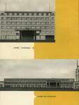 Ravensteingalerij, Brussel, perspectief van de ingangen, reklamefolder van de Ravensteingalerij, 1957